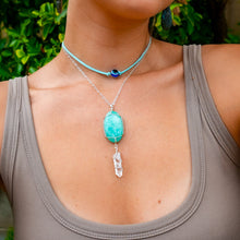 Load image into Gallery viewer, 925 SS Amazonite & Clear Quartz Pendant