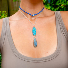Load image into Gallery viewer, 925 SS Blue Apatite & Labradorite Pendant