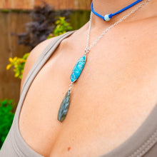 Load image into Gallery viewer, 925 SS Blue Apatite & Labradorite Pendant