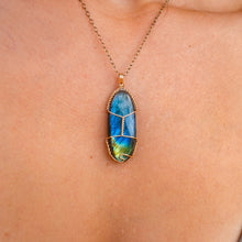 Load image into Gallery viewer, 14ct GF Labradorite Pendant