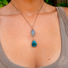 Load image into Gallery viewer, 14ct GF Fluorite & Blue Apatite Pendant