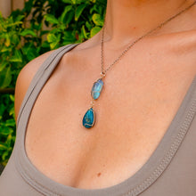 Load image into Gallery viewer, 14ct GF Fluorite & Blue Apatite Pendant