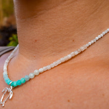 Load image into Gallery viewer, 925 SS Turtle, Amazonite, Blue Apatite & Moonstone Bead Necklace