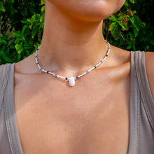 Load image into Gallery viewer, 925 SS Moonstone, Blue Sapphire & Labradorite Bead Necklace