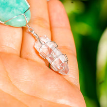 Load image into Gallery viewer, 925 SS Amazonite & Clear Quartz Pendant