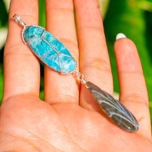 Load image into Gallery viewer, 925 SS Blue Apatite & Labradorite Pendant