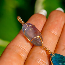 Load image into Gallery viewer, 14ct GF Fluorite & Blue Apatite Pendant