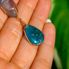 Load image into Gallery viewer, 14ct GF Fluorite & Blue Apatite Pendant
