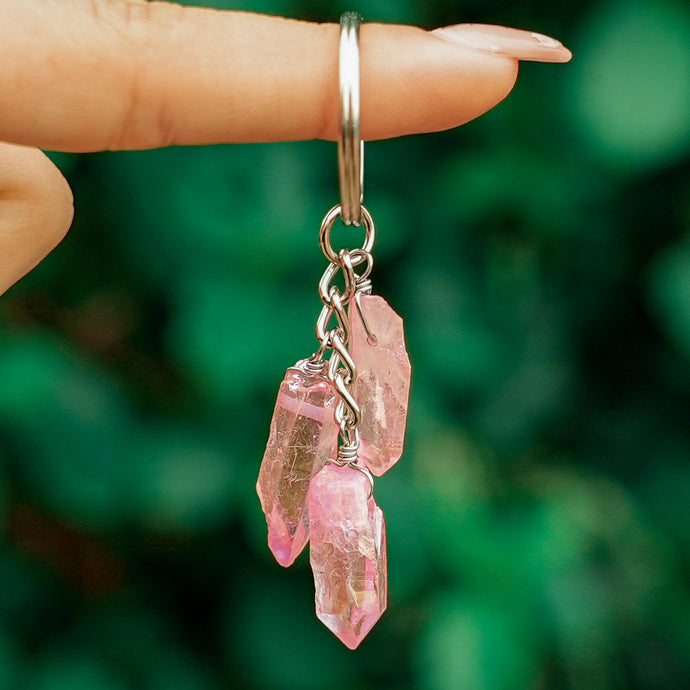 Angel Aura Quartz Keyring