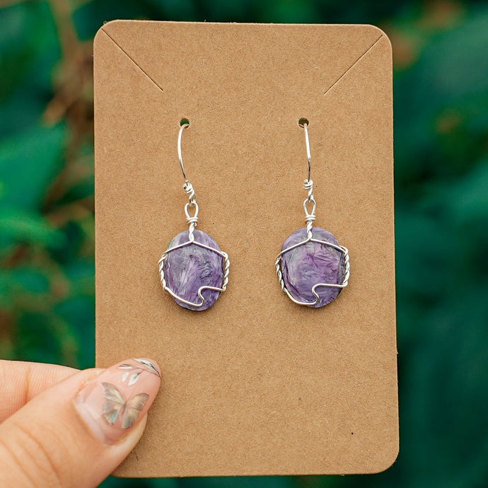 925 SS Charoite Earrings