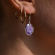 Load image into Gallery viewer, 925 SS Charoite Earrings
