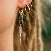 Load image into Gallery viewer, 925 SS Turquoise Chain Earrings
