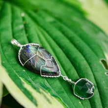 Load image into Gallery viewer, 925 SS Carved Labradorite &amp; Serpentine Pendant
