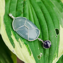 Load image into Gallery viewer, 925 SS Blue Chalcedony &amp; Sapphire Pendant
