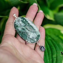 Load image into Gallery viewer, 925 SS Moss Agate &amp; Blue Sapphire Pendant
