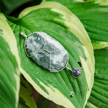 Load image into Gallery viewer, 925 SS Moss Agate &amp; Blue Sapphire Pendant
