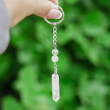 Load image into Gallery viewer, Fluorite &amp; Frosted Angel Aura Keyring
