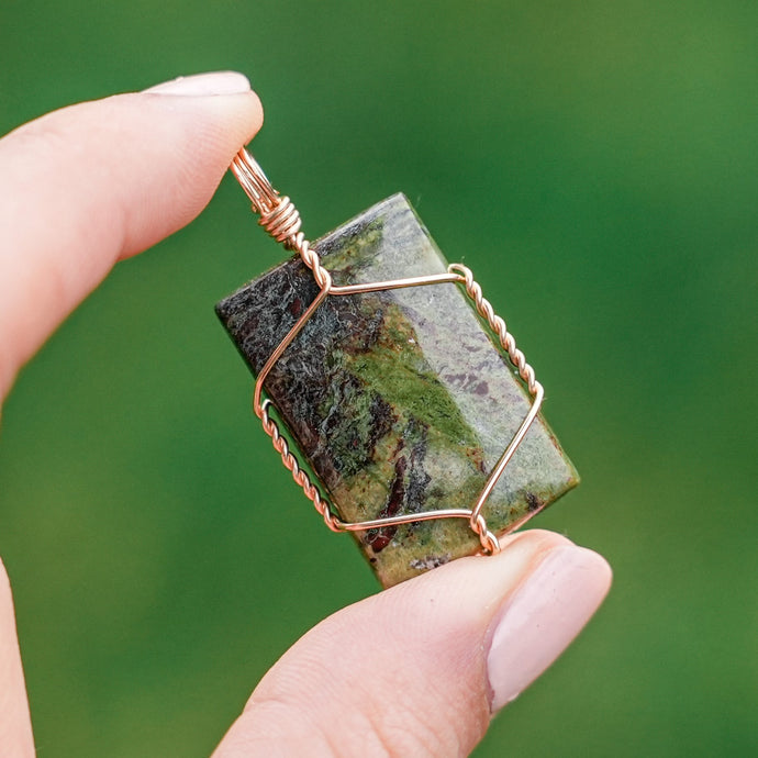 14ct GF Dragon's Blood Jasper Pendant