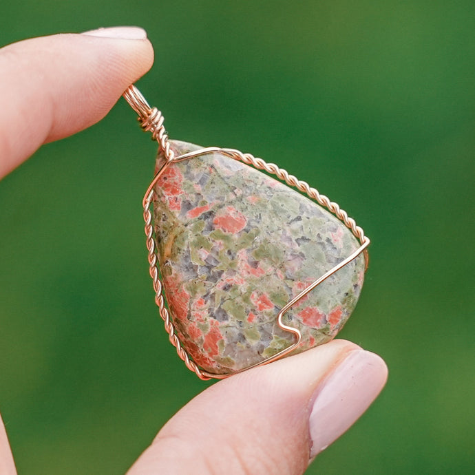 14ct GF Unakite Pendant