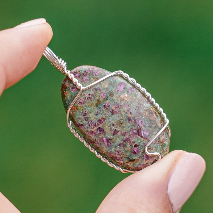 925 SS Ruby Fuchsite Pendant