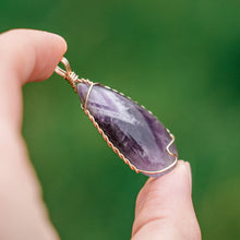 Load image into Gallery viewer, 14ct GF Chevron Amethyst Pendant
