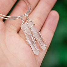 Load image into Gallery viewer, 925 SS Clear Quartz Hoop Earrings
