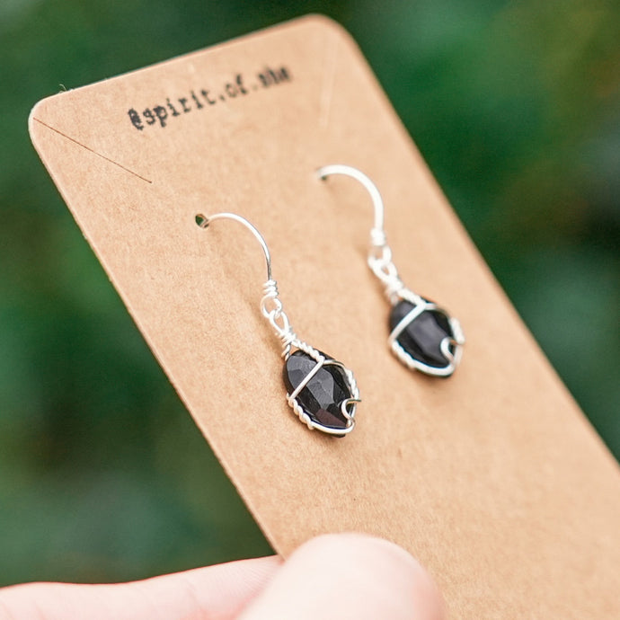 925 SS Black Onyx Earrings