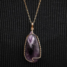 Load image into Gallery viewer, 14ct GF Chevron Amethyst Pendant
