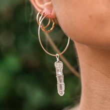 Load image into Gallery viewer, 925 SS Clear Quartz Hoop Earrings
