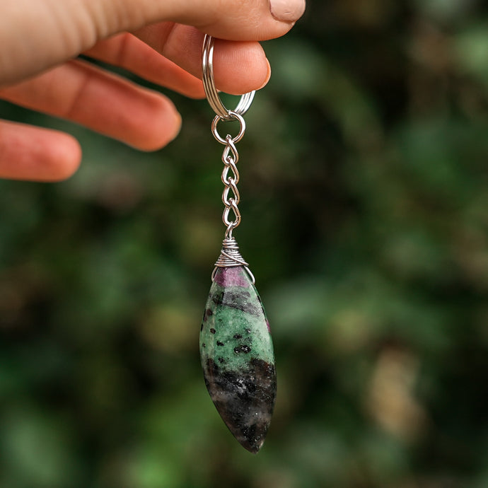 Ruby Zoisite Key Ring