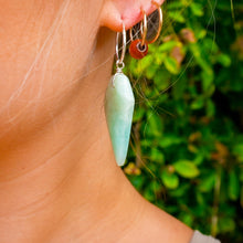 Load image into Gallery viewer, 925 SS Amazonite Hoop Earrings

