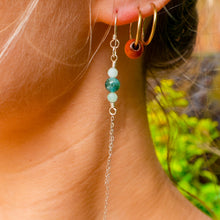 Load image into Gallery viewer, 925 SS Blue Apatite &amp; Amazonite Chain Earrings
