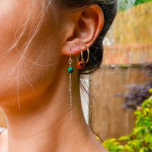 Load image into Gallery viewer, 925 SS Malachite Chain Earrings
