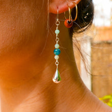 Load image into Gallery viewer, 925 SS Blue Apatite &amp; Amazonite Drip Earrings
