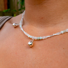 Load image into Gallery viewer, 925 SS Amazonite &amp; Moonstone Drip Bead Necklace
