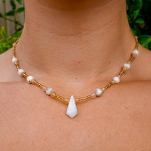 Load image into Gallery viewer, 14ct GF Moonstone, Golden Rutilated Quartz &amp; Moss Agate Bead Necklace
