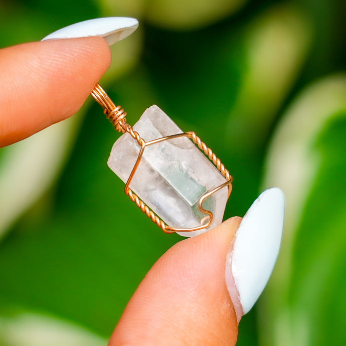 14ct GF Raw Clear Quartz Pendant