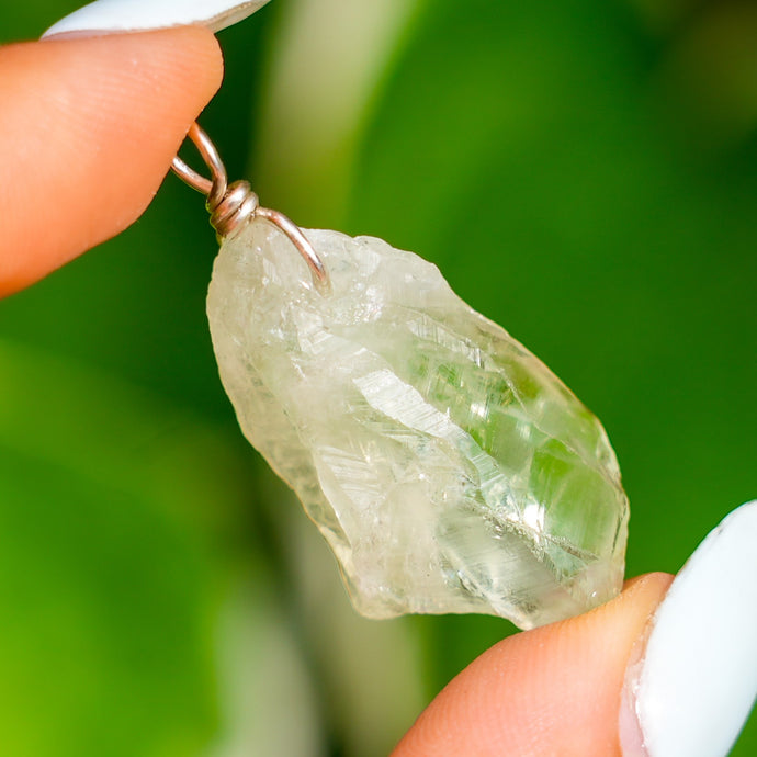 925 SS Raw Prasiolite Pendant