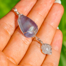 Load image into Gallery viewer, 925 SS Fluorite &amp; Aquamarine Pendant
