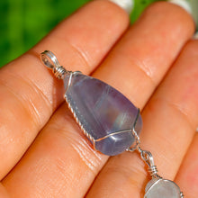 Load image into Gallery viewer, 925 SS Fluorite &amp; Aquamarine Pendant
