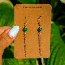 Load image into Gallery viewer, 925 SS Malachite Chain Earrings
