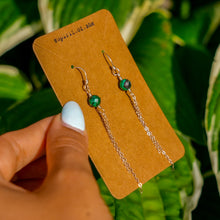 Load image into Gallery viewer, 925 SS Malachite Chain Earrings
