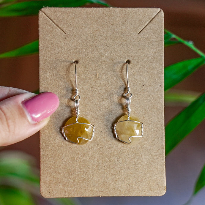 925 SS Yellow Sapphire Earrings