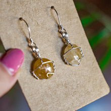 Load image into Gallery viewer, 925 SS Yellow Sapphire Earrings
