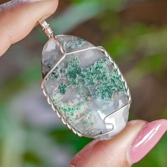 925 SS Moss Agate Pendant