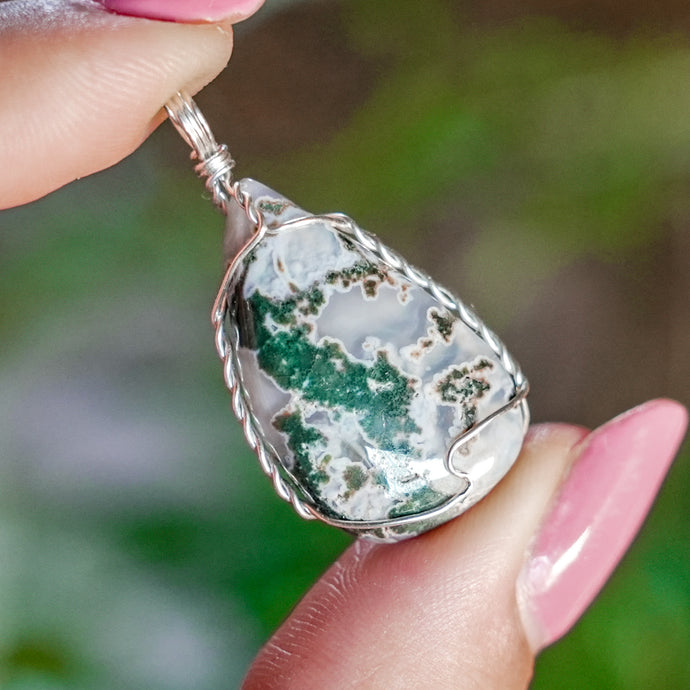 925 SS Moss Agate Pendant