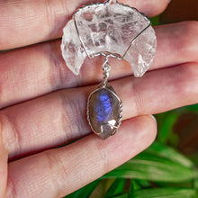 Load image into Gallery viewer, 925 SS Clear Quartz &amp; Labradorite Pendant
