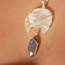 Load image into Gallery viewer, 925 SS Clear Quartz &amp; Labradorite Pendant
