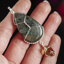 Load image into Gallery viewer, 925 SS Labradorite &amp; Citrine Pendant
