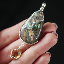 Load image into Gallery viewer, 925 SS Labradorite &amp; Citrine Pendant
